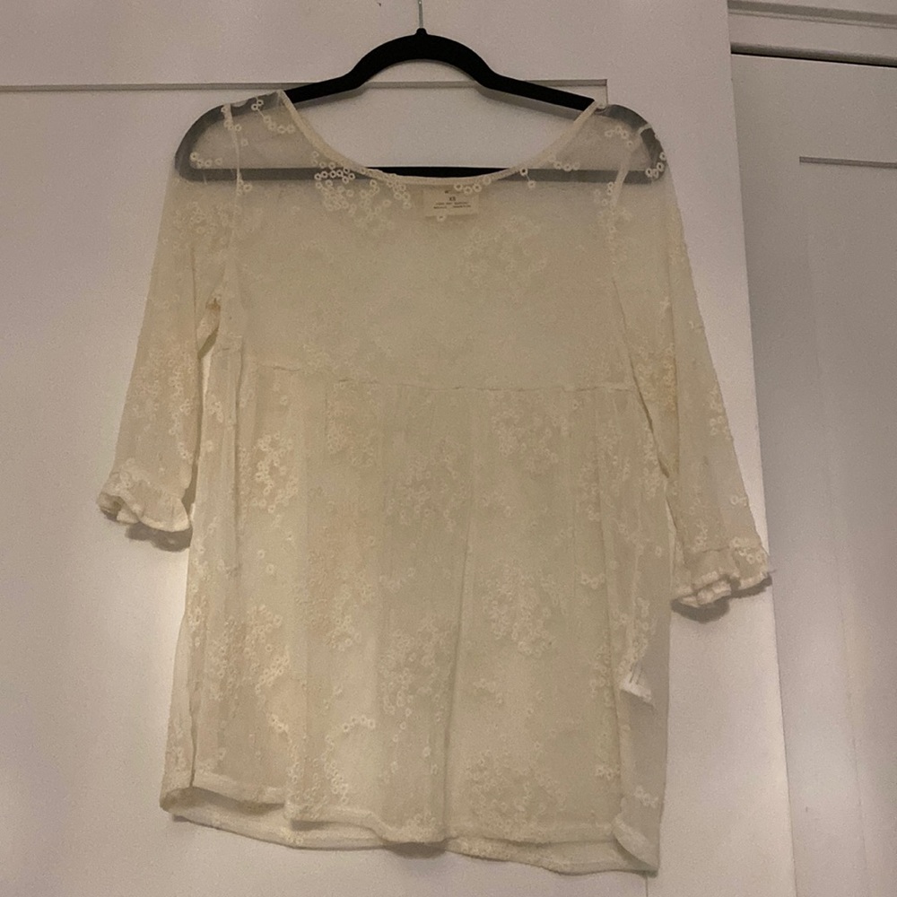 Sheer Anthropologie blouse